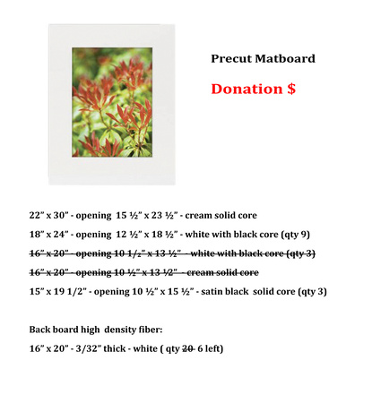 Donation-  Precut Matboard R1
